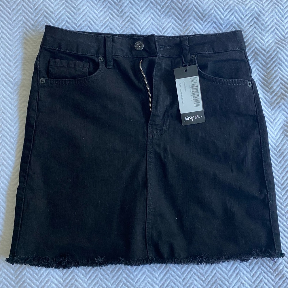 Nasty Gal Black Denim Skirt size 2